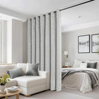 Beauoop Grey Floral Jacquard Blackout Curtains 84 Inches Long - Image 4