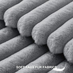 Pallene Faux Fur Plush Throw Pillow Covers 26x26 Set of 2, Luxury Soft Fluffy - Image 2