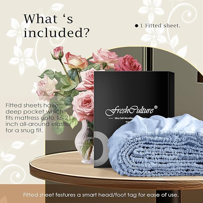 FreshCulture Twin XL Fitted Sheet Only – Premium Hotel-Quality Fitted Sheet - Image 5