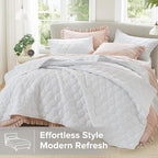 Comfort Spaces Queen Quilt Set Modern Reversible Ogee Coverlet Queen Bedding - Image 2
