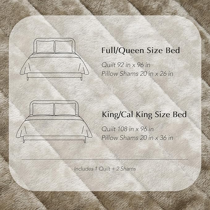 EVERGRACE Velvet Quilt Set King Size, Luxurious Soft Striped Channel Bedding Set - Image 9