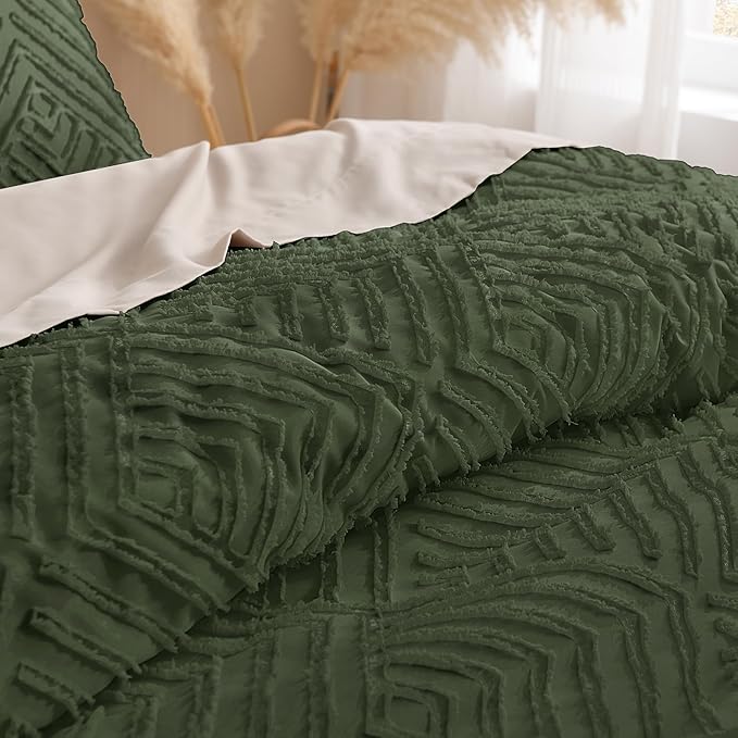 Andency Olive Green California King Comforter Qversized 120''x98'', 3 Pieces - Image 5