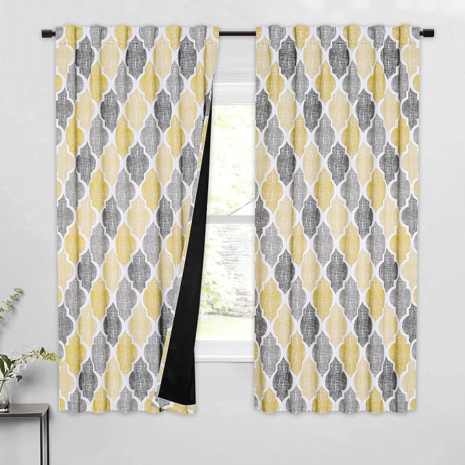 Beauoop 100% Blackout Curtains 63 Inches Long 2 Panels by Beauoop