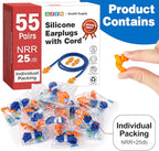 AZEN 55 Pairs Silicone Ear Plugs, Reusable Earplugs - Image 2