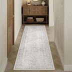 Gray Runner Rug 2x5 Hallway Machine Washable Kitchen Vintage Distressed Non - Image 5