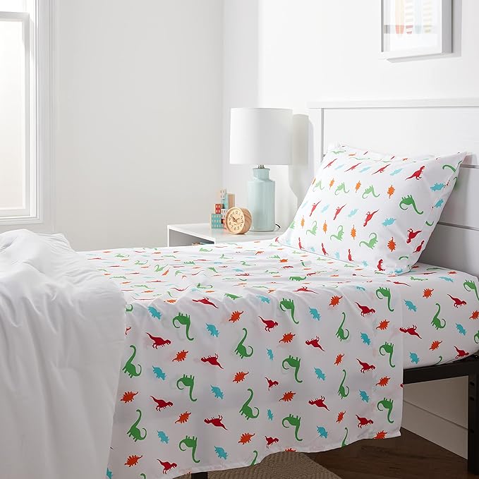 Amazon Basics Kid's Soft, Breathable, Easy-Wash Microfiber 3-Piece Sheet Set by AmazonBasics