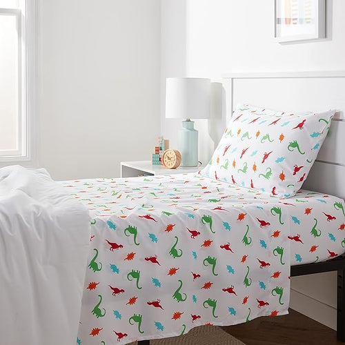 Amazon Basics Kid's Soft, Breathable, Easy-Wash Microfiber 3-Piece Sheet Set by AmazonBasics