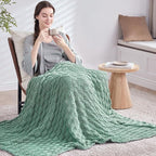Knitted Weighted Blanket for Adult, No Beads Heavy Blanket 60” x 80'' 12lbs - Image 7