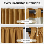 Joydeco Mustard Yellow 100% Blackout Curtains 72 Inch 2 Panels, Luxury Thermal - Image 3