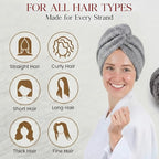 2 Pack Microfiber Hair Towel Wrap - Image 8