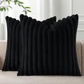 Pallene Faux Fur Plush Throw Pillow Covers 22x22 Set of 2, Luxury Soft Fluffy by PALLENE