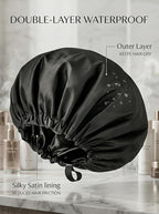 Aquior Shower Cap for Women, Extra Adjustable Shower Caps for Women - Image 5