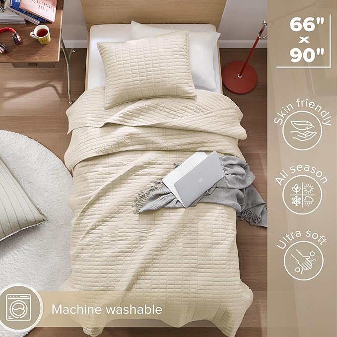 Comfort Spaces Kienna Quilt Set- Double Sided Stitching Design Summer Blanket - Image 3