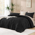 Andency Oversized King Comforter Set 120''x98'', 3 Pieces Black Soft Boho by Andency