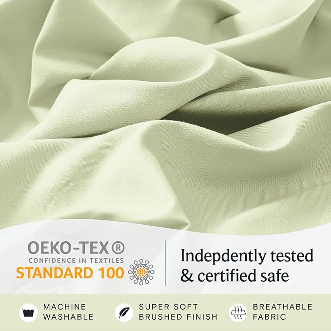 LuxClub 3 PC Twin XL Sheet Set, Deep Pockets Wrinkle Free Cooling Bed Sheets - Image 5