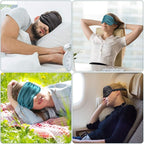 Silk Satin Sleeping Mask Eye Mask Set Include 2 Blindfold Eyeshade Elastic - Image 6