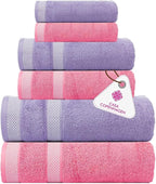 CASA COPENHAGEN Solitaire 6Pcs 100% Egyptian Cotton Large Designer Towels Gift by CASACOPENHAGEN