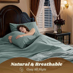 LBRO2M 100% Cotton Sheets Set Deep Pocket 19", 1000 Thread Count Full Size 4 - Image 5