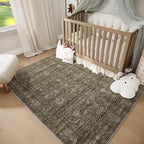 Washable 3x5 Entryway Rug, Boho Non-Slip Vintage Distress Small Rugs - Image 3