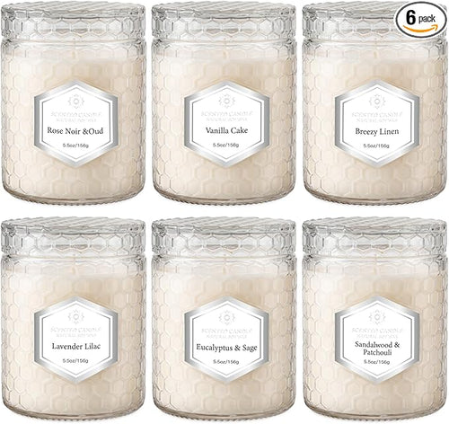 6 Pack Scented Candles for Home, Aromatherapy Gift Set for Women, Natural Soy by JXDLSQCandlesGiftsSets