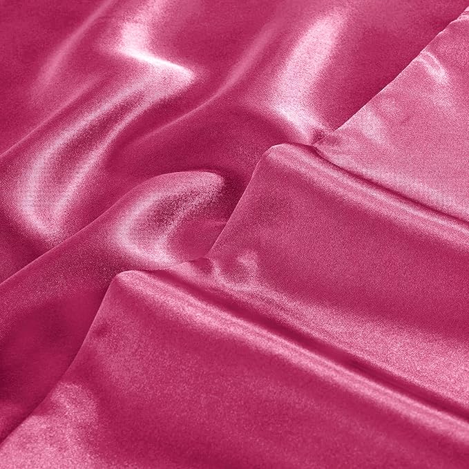 Aormenzy Satin Pillow Cases for Women Queen Size Set of 2, Hot Pink Satin - Image 7