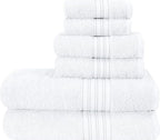 BOUTIQUO 6 Pack Cotton Towel Set, Contains 2 Bath Towels 28x55 inch, 2 Hand by BOUTIQUO