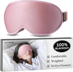 Weighted Sleep Mask for Women: 3D Contoured Blackout Eye Mask for Eyelash by FACEMOON
