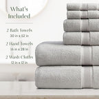 Springtree Home Luxury Bamboo Rayon Bath Towel Set 6 Piece Set | 35% Bamboo - Image 2