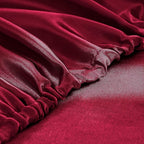 Homiest Burgundy Satin Fitted Sheet Queen Size, Deep Pocket, Luxury & Ultra - Image 4