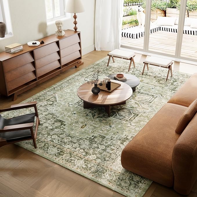 8×10 Machine Washable Rug for Living Room, Boho Vintage 8×10 Area - Image 4