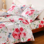 JSD Rose Floral Duvet Cover Set King Size, 3 Piece Soft Printed Microfiber - Image 2