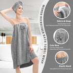 Bath Wrap Towels for Women – Adjustable Spa Shower Wrap - Image 3
