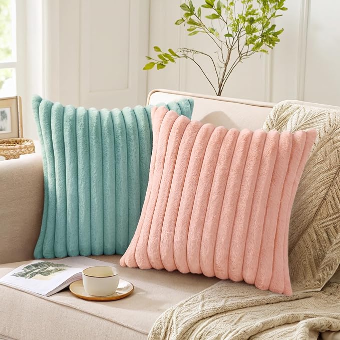 Pallene Faux Fur Plush Lumbar Throw Pillow Covers 12x20 Set of 2, Luxury Soft - Image 5