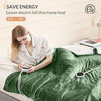 HOMLYNS LuxeHeat Heated Blanket Electric Blanket Queen Size, Soft Flannel - Image 6