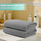 Microfiber Waffle Bath Towels, 4 Pieces, Fast Drying, Lint Free 430 GSM - Image 6