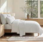EVERGRACEHOME 100% Cotton Modern Lines Quilt Set Queen Size, Pre-Washed Soft - Image 2