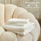 JELLYMONI White Duvet Cover Oversized Queen Size, Soft Breathable Seersucker - Image 6