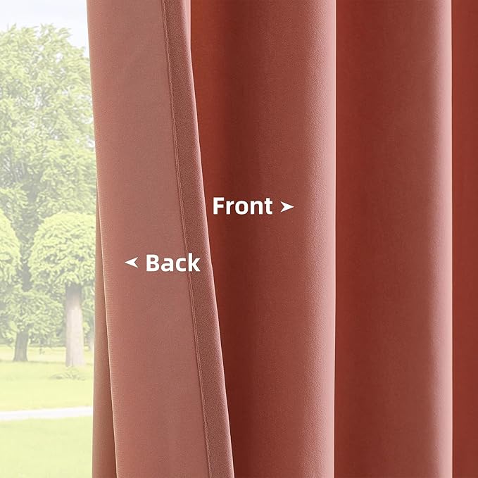 Joydeco Pink Velvet Curtains 108 inch Length 2 Panels, Luxury Blackout Rod - Image 4