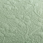 Brandream Premium Sage Green Cotton Quilt Set Queen Size Floral Vine Stitching - Image 8