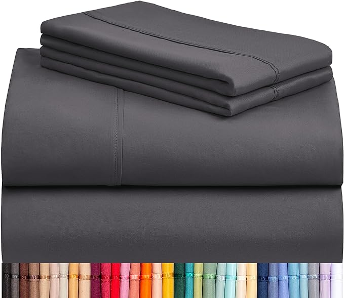 LuxClub 4 PC Full Size Sheet Set Sheets Deep Pockets 18" Wrinkle Free Cooling by LuxClub