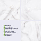 American Soft Linen 100% Cotton Hair Towels - Image 5