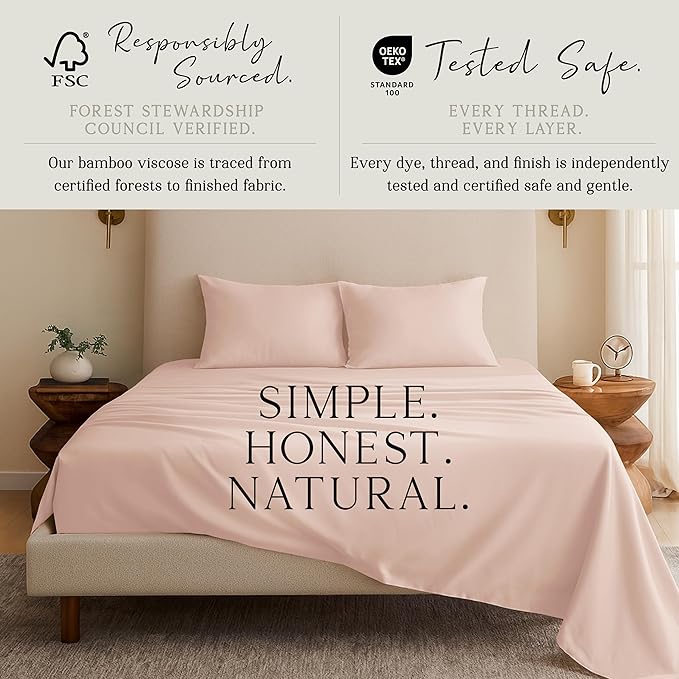 Karissa Mae Cooling Bamboo Viscose Queen Size Pillowcase Set | 100% FSC - Image 4
