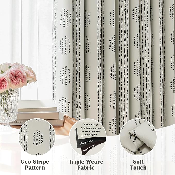 100% Boho Blackout Curtains 96 Inches Long - Image 5