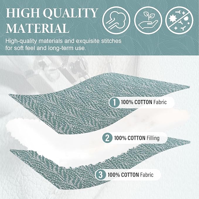 SahSahCasa Quilt Set Queen Size, 100% Cotton Quilt Bedding Set Bedspread - Image 5
