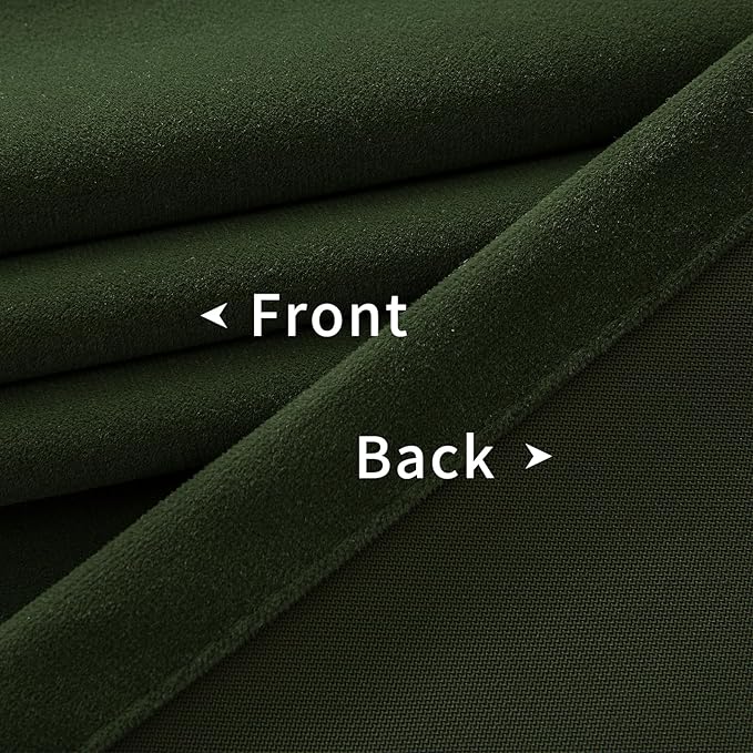 Joydeco Olive Green Velvet Curtains 72 inch Length 2 Panels, Luxury Blackout - Image 4