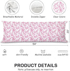 Pink Chinoiserie German Shepherd Dog 20x54 Body Pillow Cover - Image 2