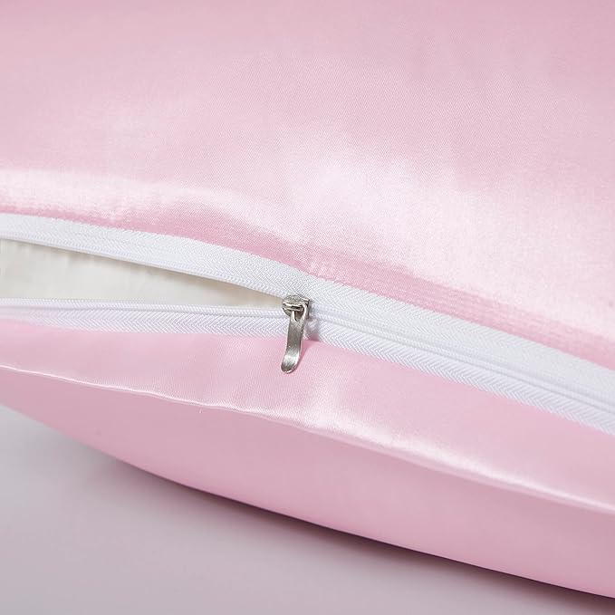 Satin Pillowcases with Zipper （20x30）, Queen Size Pillowcases Set of 2 - Image 3