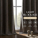Beauoop Beige Floral Jacquard Blackout Curtains 84 Inches Long 2 Panels - Image 3