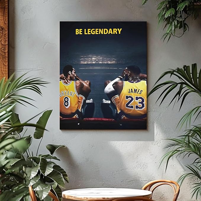 Kobe Bryant and LeBron James Canvas Wall Art Print Poster, Be Legendary - Image 7