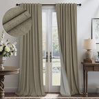 Pitalk Taupe Blackout Curtains 84 Inches Long by Pitalk
